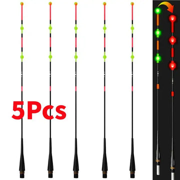 5Pcs DIY Electronic Float Tail Gravity Color Change Bold Night Fishing Floating Accessories