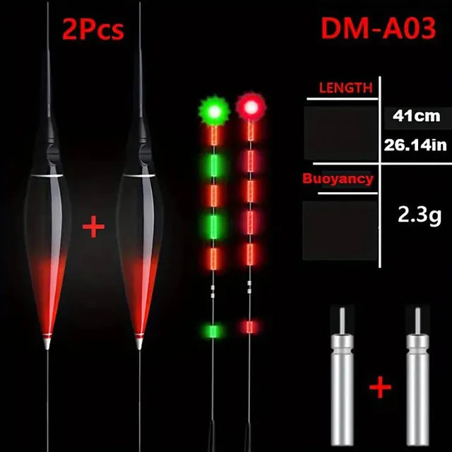 2pcs Smart Fishing Float, LED Night Fishing Float, Color Changing Bite Indication, Fishing Accessories
